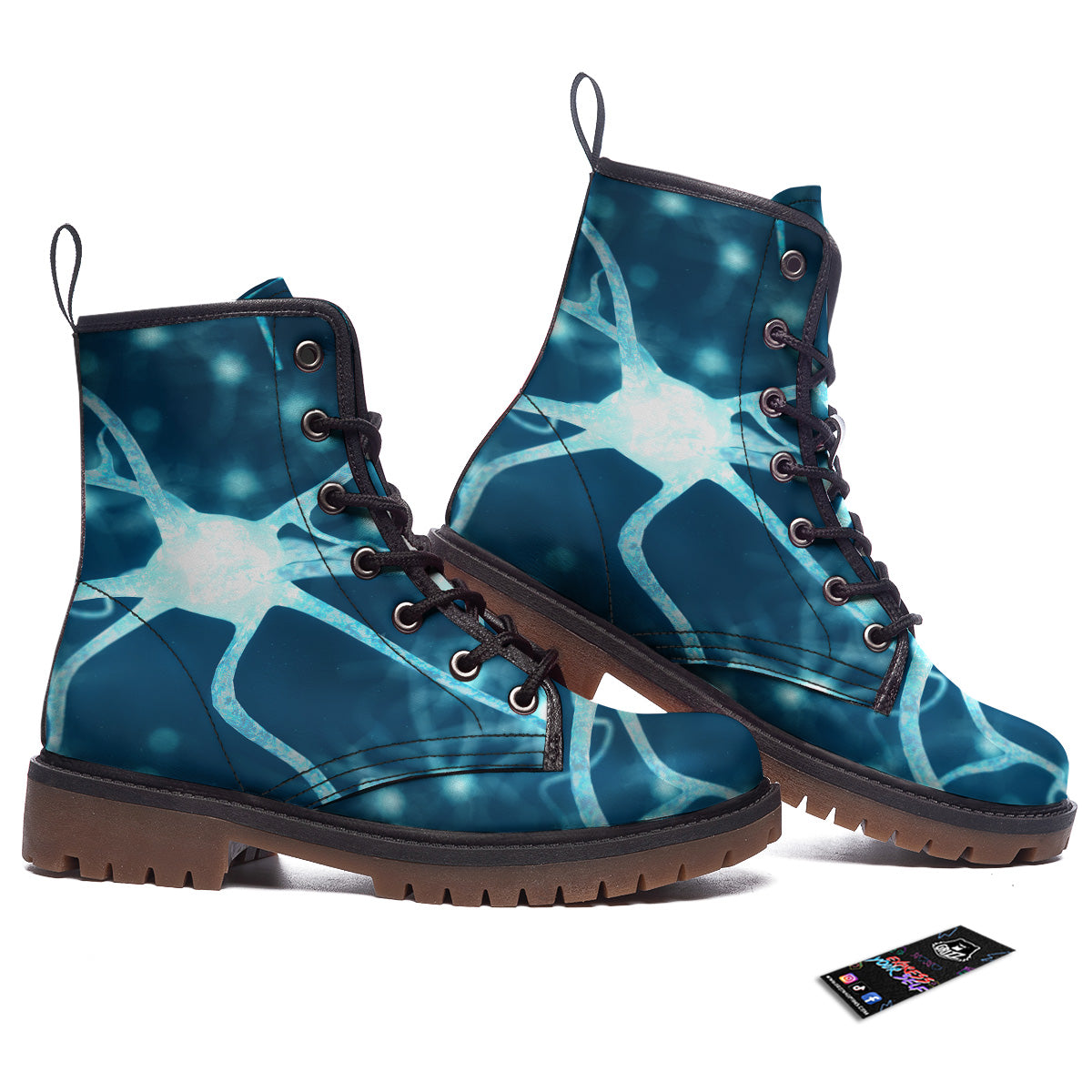 Neurons Inside The Brain Print Work Boots-grizzshop