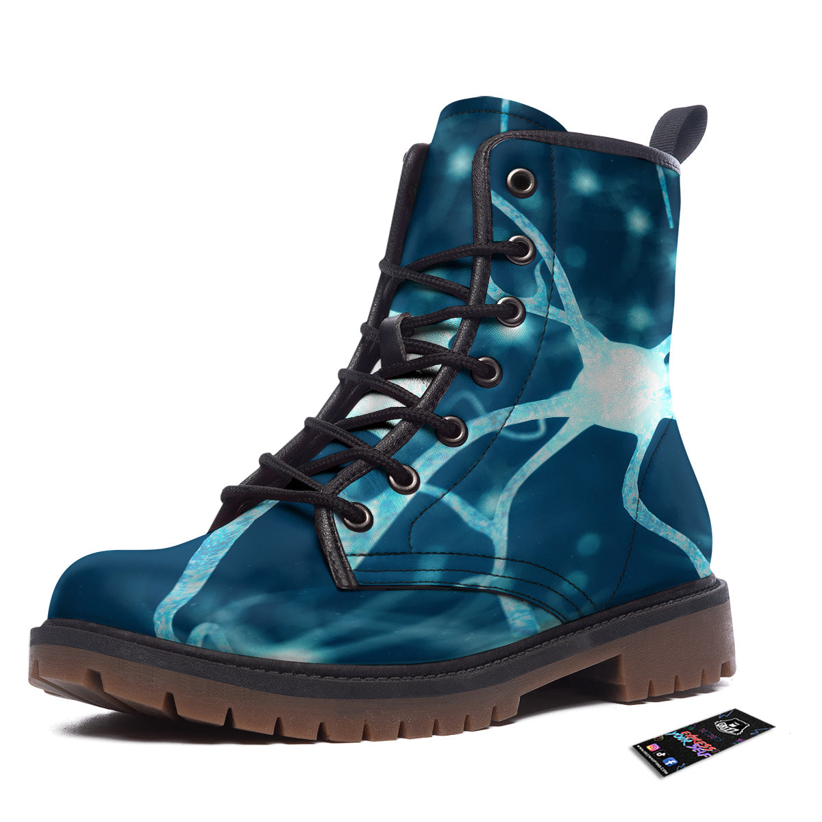 Neurons Inside The Brain Print Work Boots-grizzshop