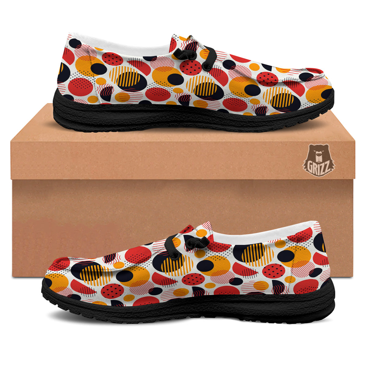New Style Polka Dot Ornaments Print Pattern Black Loafers-grizzshop