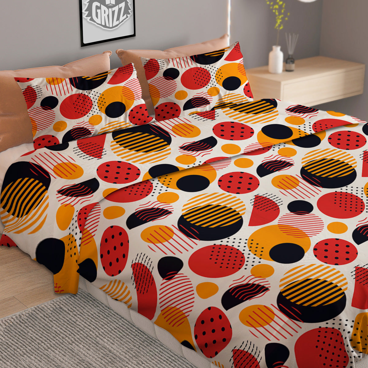 New Style Polka Dot Ornaments Print Pattern Duvet Cover Bedding Set