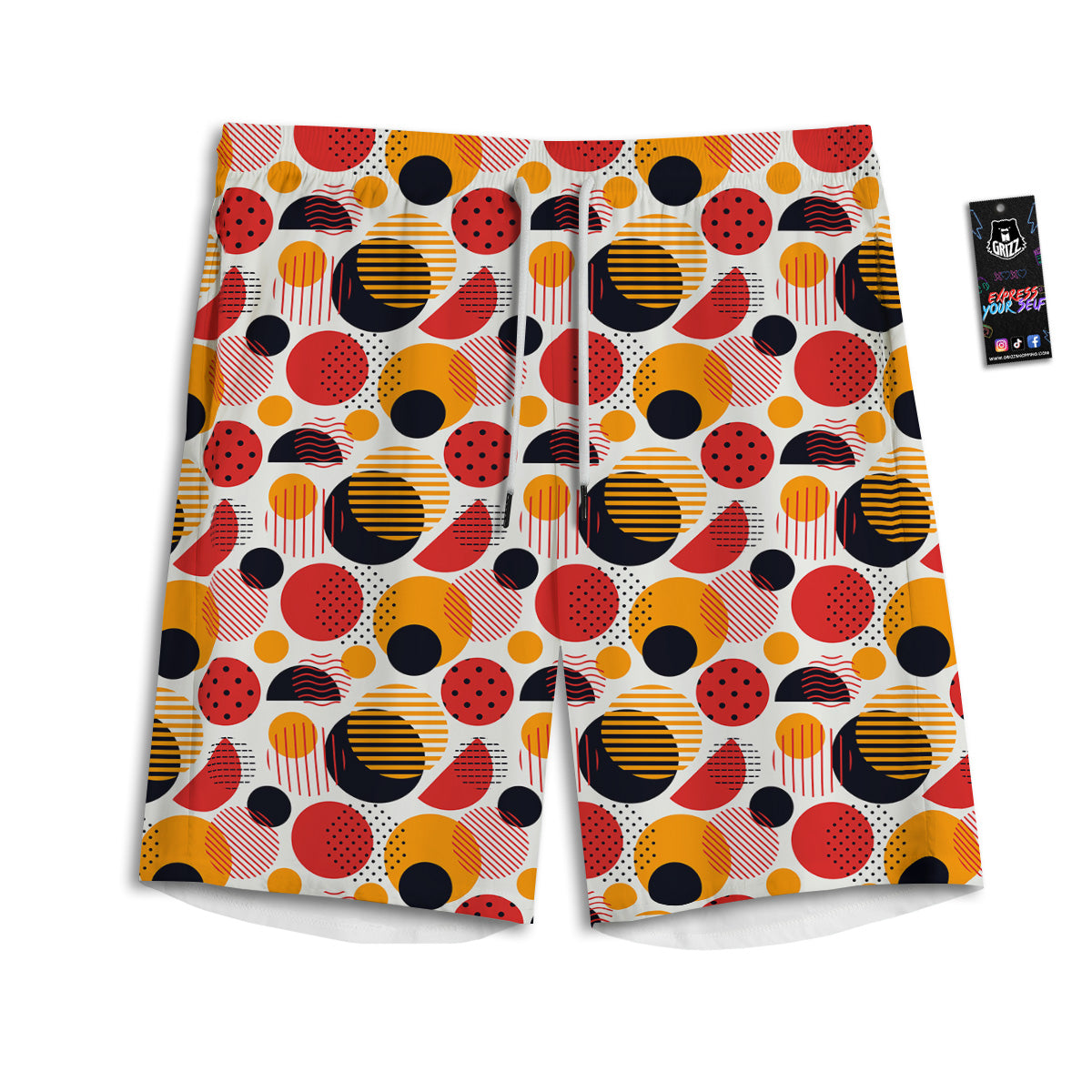 New Style Polka Dot Ornaments Print Pattern Men's Athletic Shorts