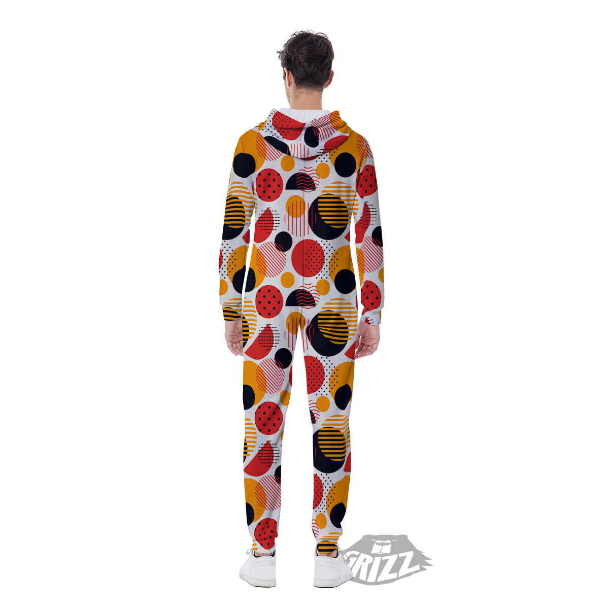 New Style Polka Dot Ornaments Print Pattern Men's Jumpsuit-grizzshop