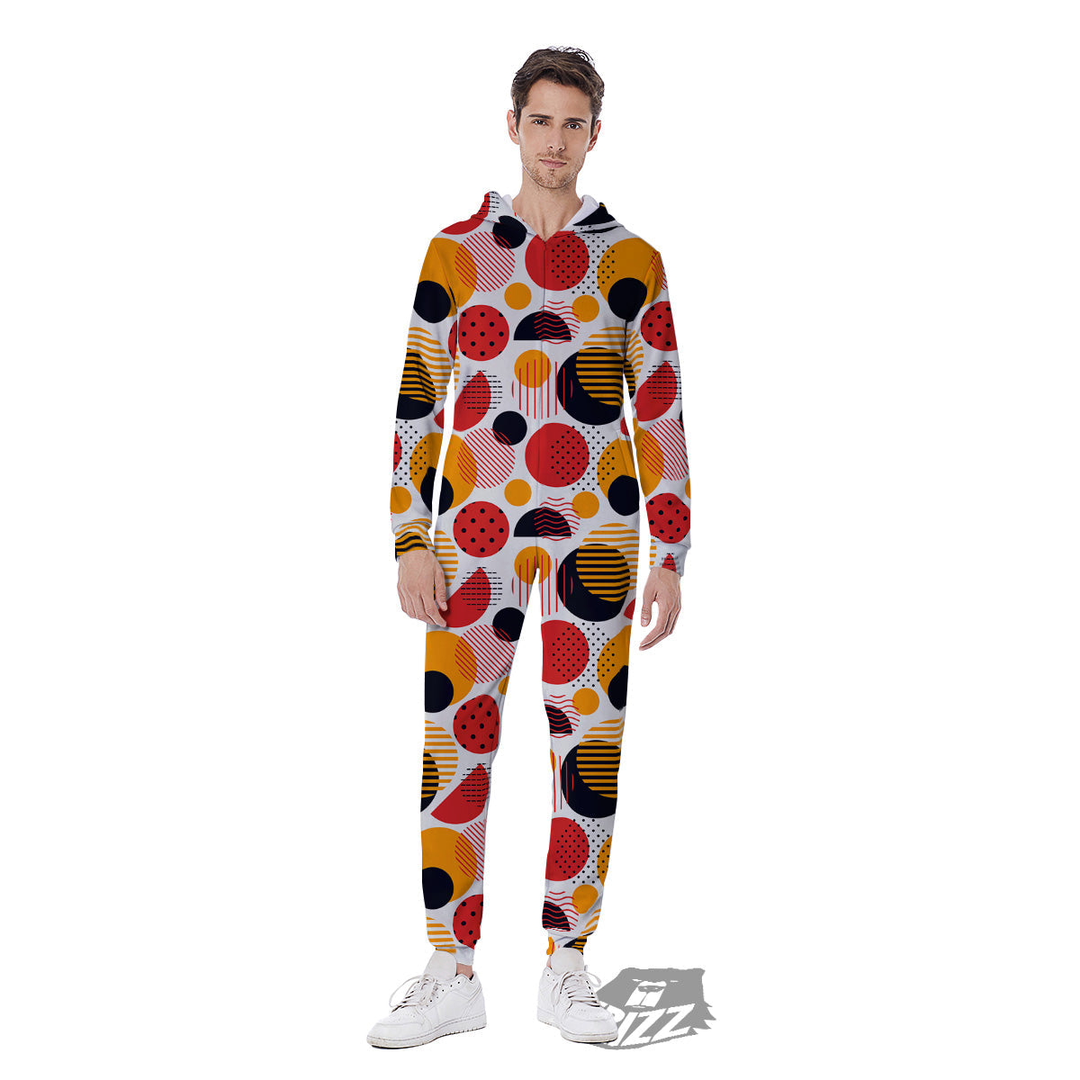 New Style Polka Dot Ornaments Print Pattern Men's Jumpsuit-grizzshop