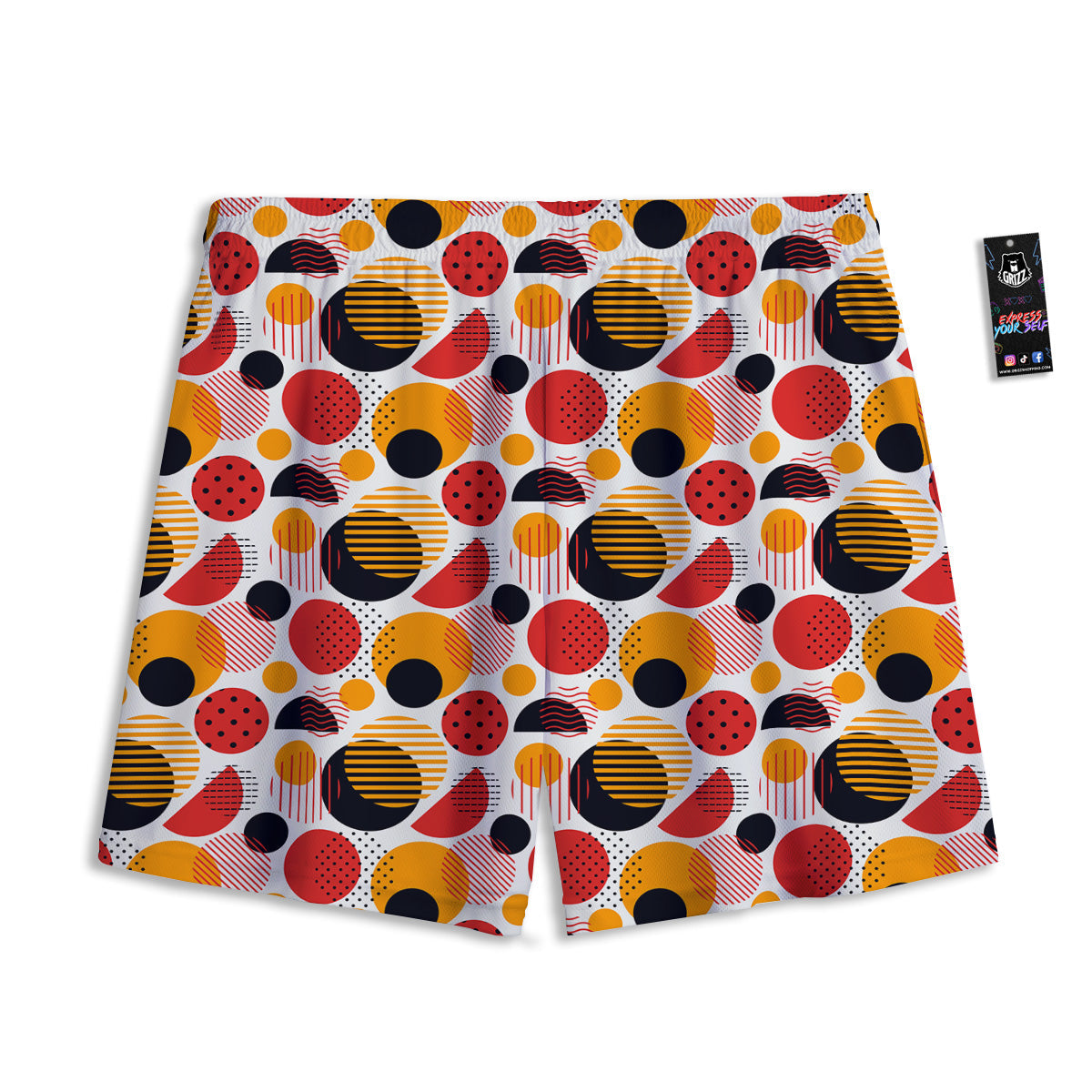 Peace Groovy Girly Print Pattern Mesh Shorts