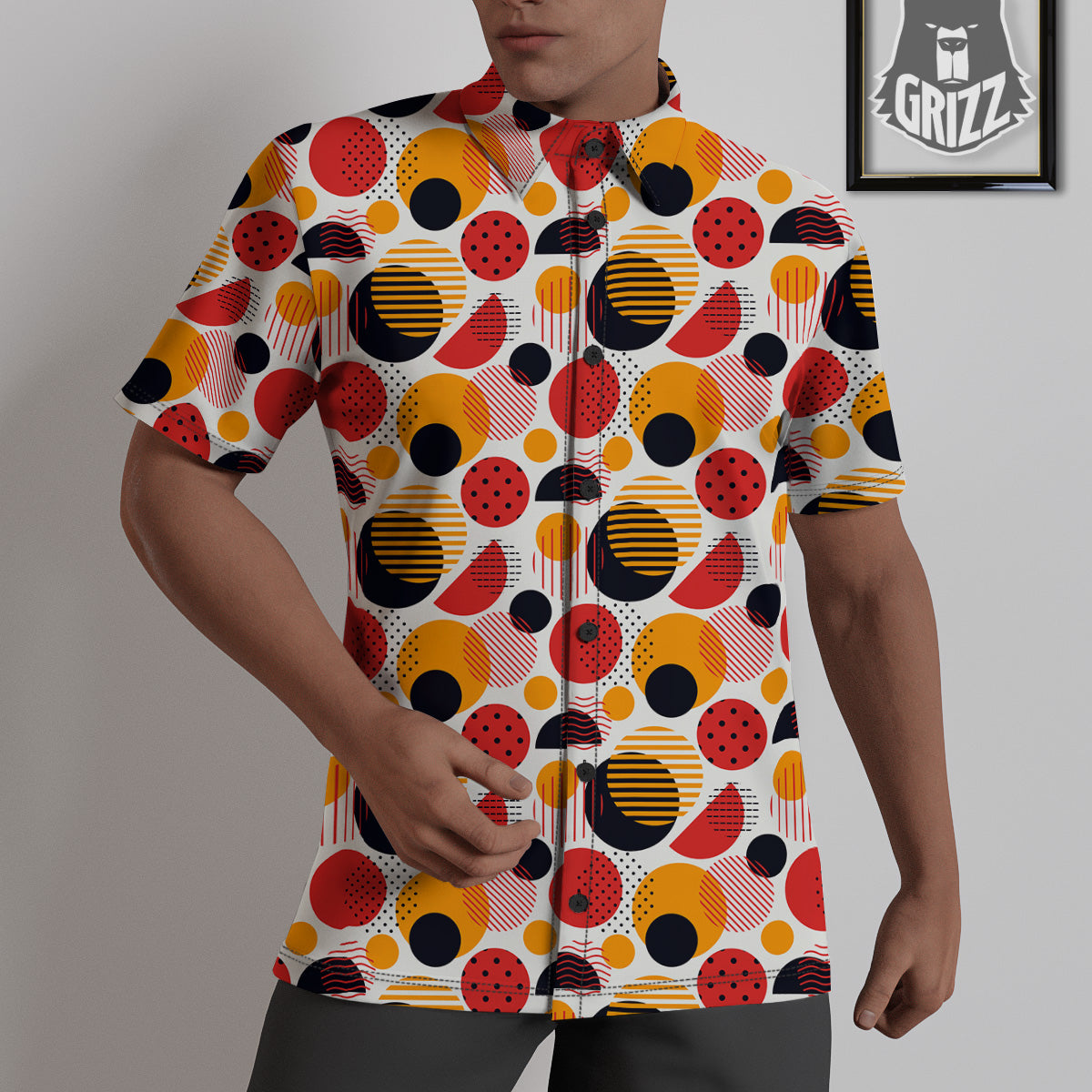 New Style Polka Dot Ornaments Print Pattern Untucked Shirts-grizzshop