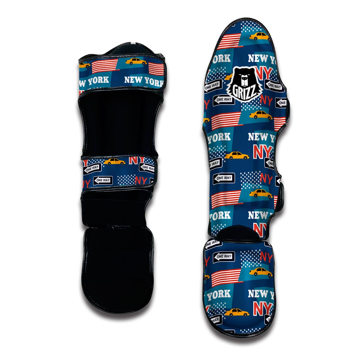 New York Pattern Print Muay Thai Shin Guards-grizzshop