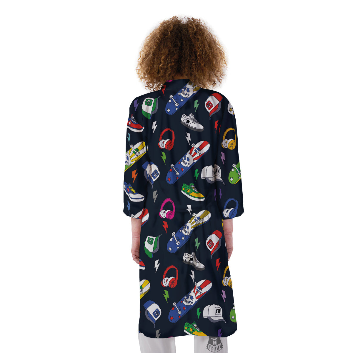 New York Skateboard Colorful Print Pattern Kimono-grizzshop