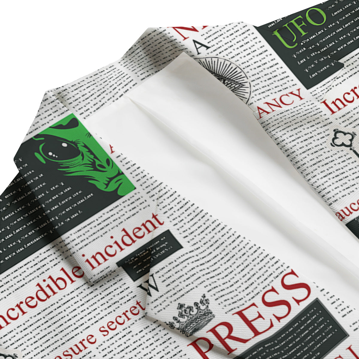Newspaper Aliens Topic Print Pattern Men's Blazer-grizzshop
