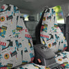 Newspaper Clippings On Aliens Topic Colorful Print Pattern Car Seat Covers-grizzshop