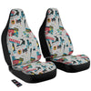 Newspaper Clippings On Aliens Topic Colorful Print Pattern Car Seat Covers-grizzshop