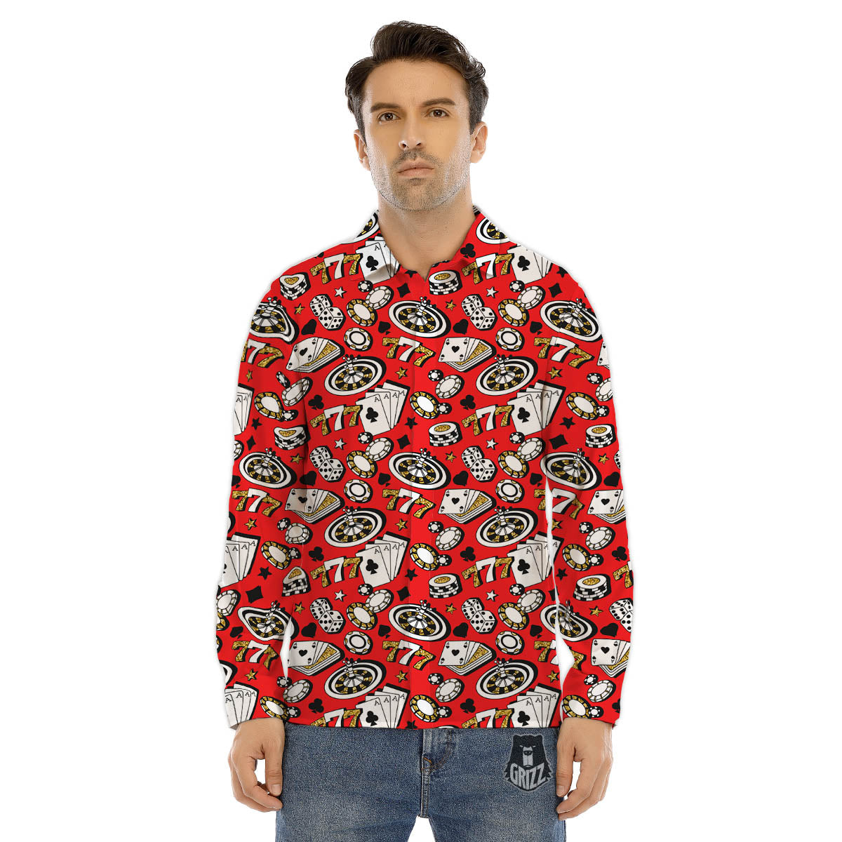 Newspaper Clippings On Aliens Topic Colorful Print Pattern Men's Dress Shirts-grizzshop