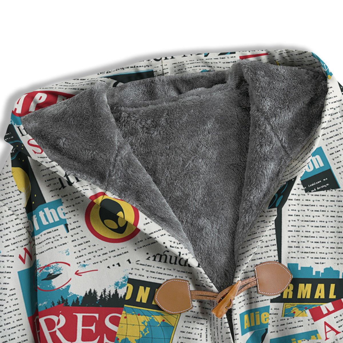 Newspaper Clippings On Aliens Topic Colorful Print Pattern Men's Windbreaker Jacket-grizzshop