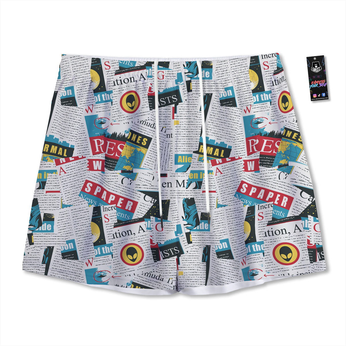 Penguin Cute Colorful Print Pattern Mesh Shorts