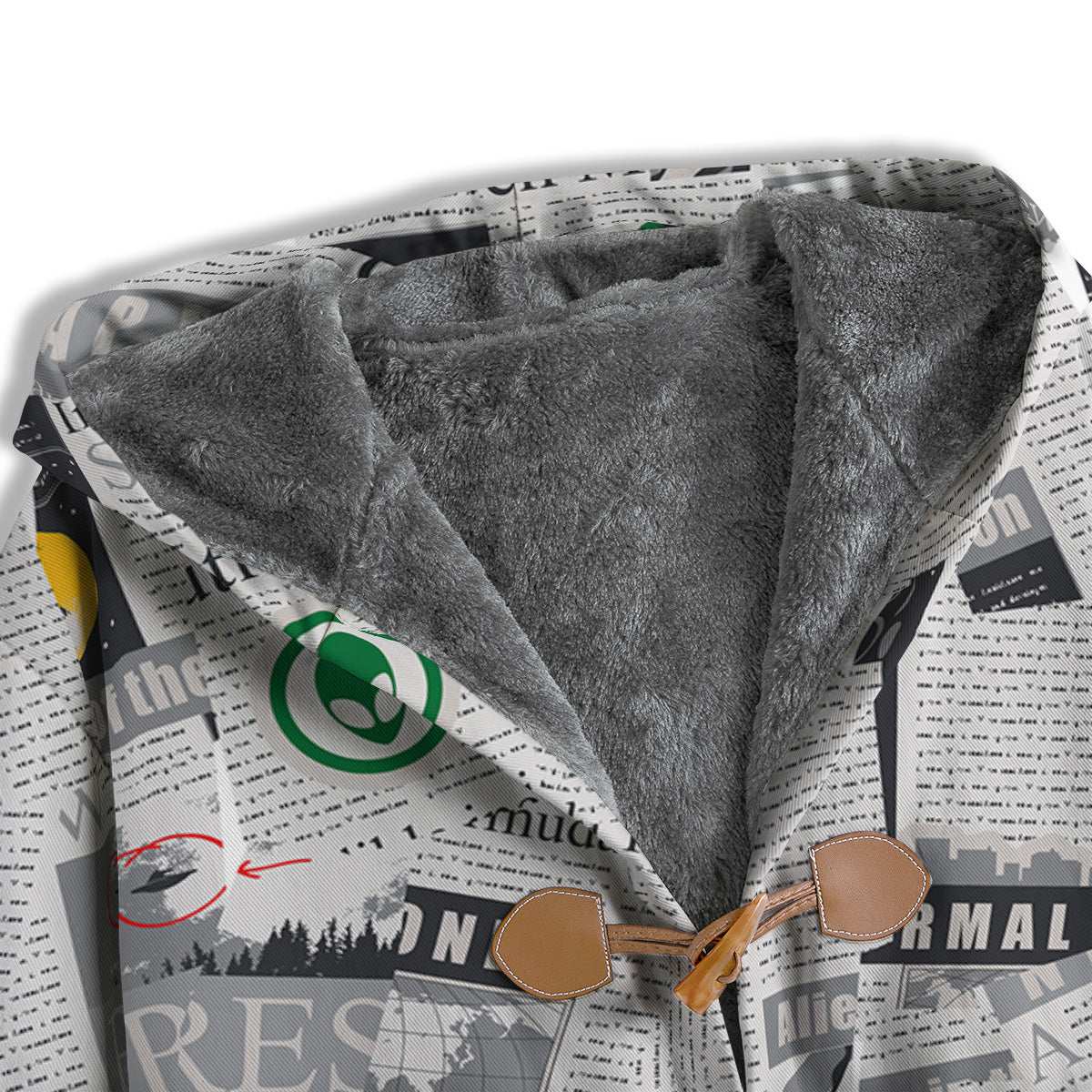 Newspaper Clippings On Aliens Topic Print Pattern Men's Windbreaker Jacket-grizzshop