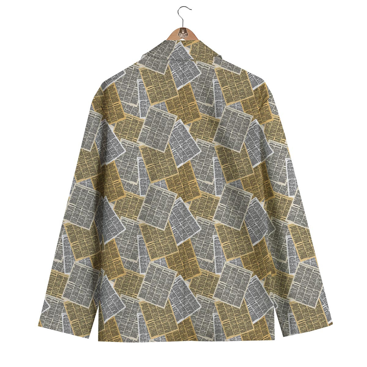 Newspaper Print Pattern Men's Blazer-grizzshop