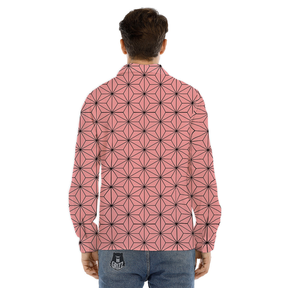 Nezuko Print Pattern Men's Dress Shirts-grizzshop