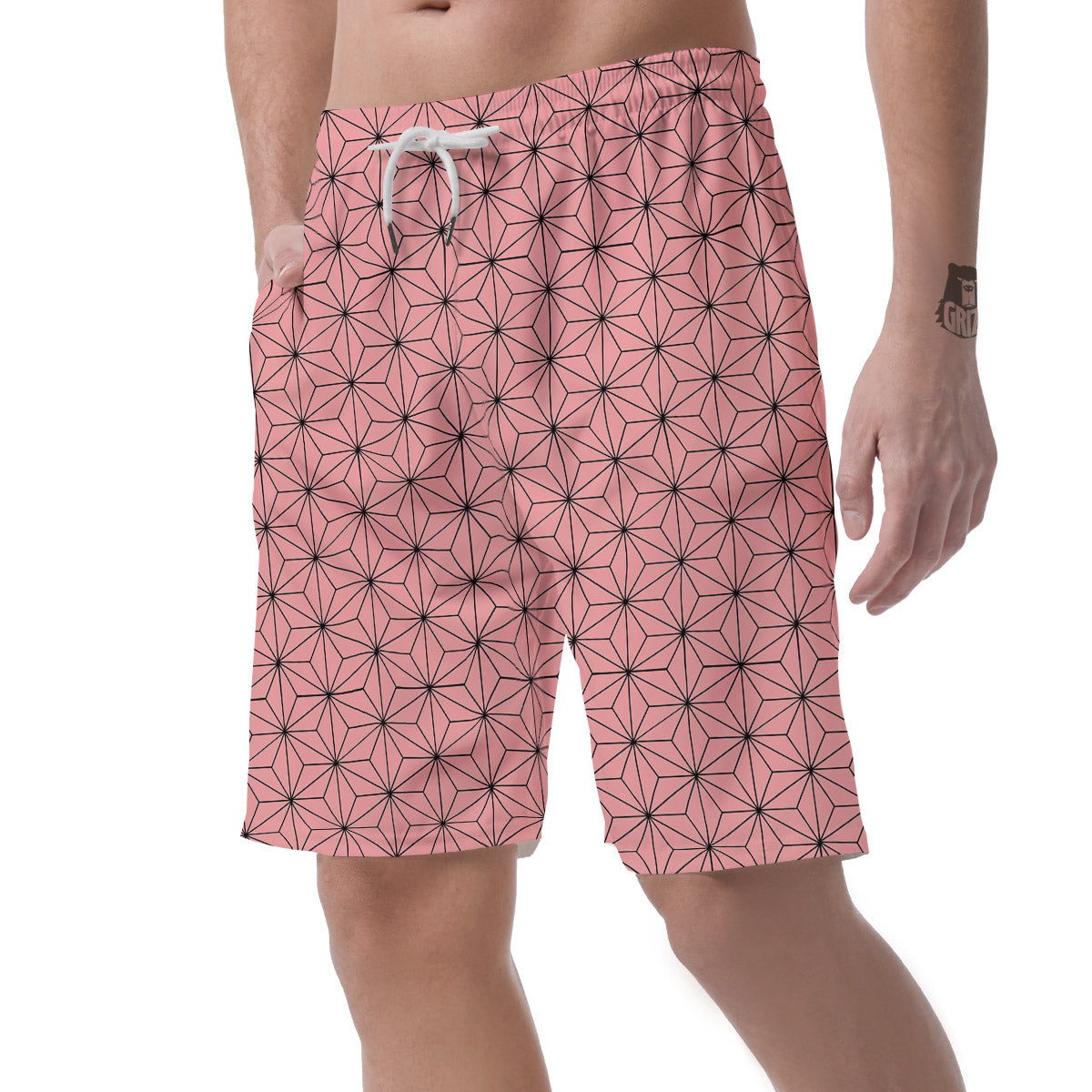 Nezuko Print Pattern Men's Shorts-grizzshop