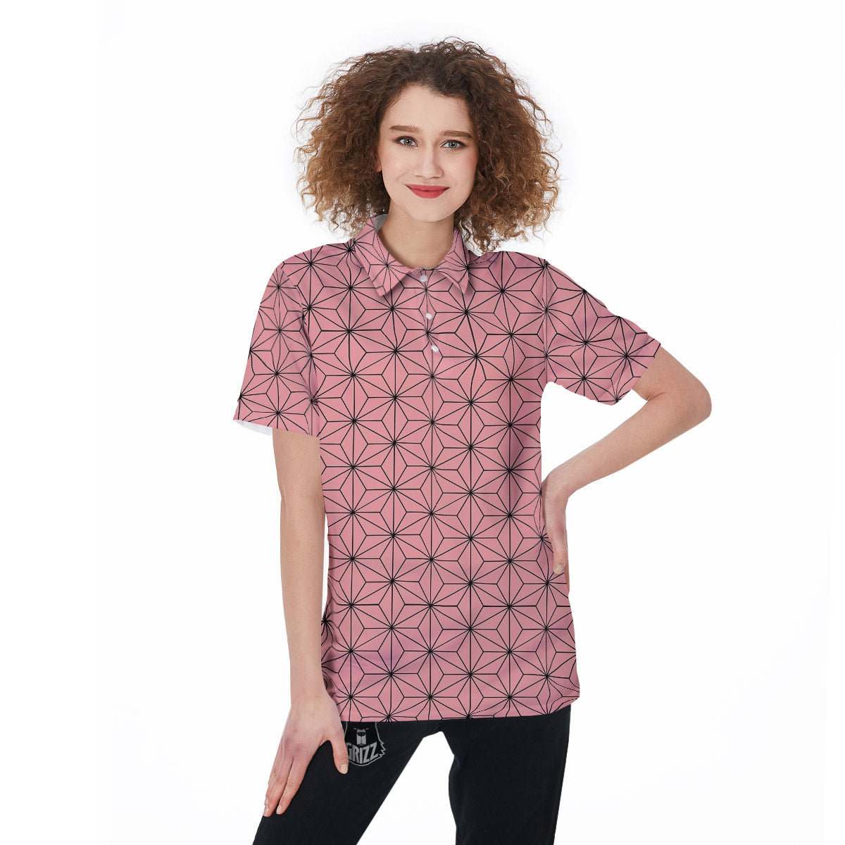 Nezuko Print Pattern Women's Golf Shirts-grizzshop