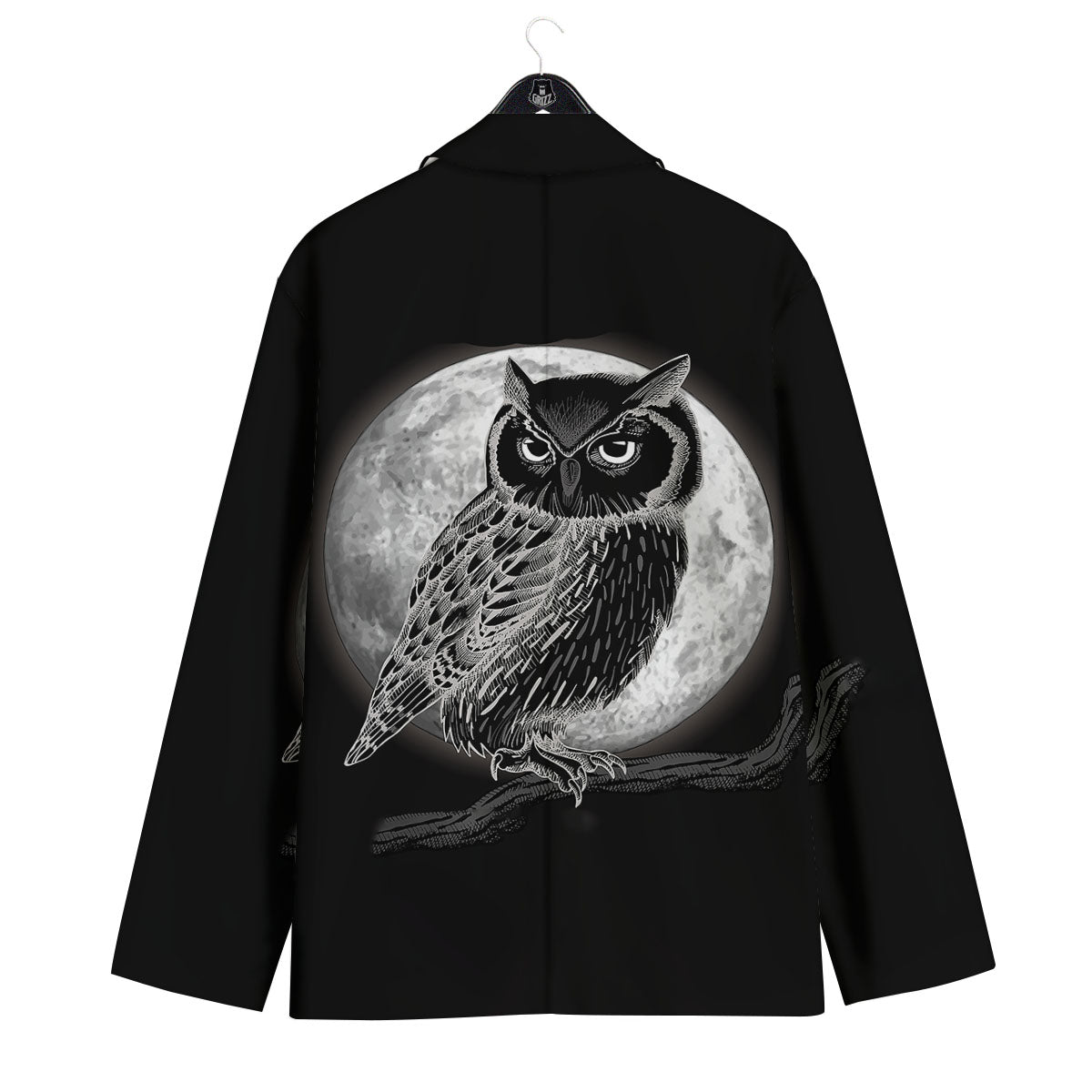 Night Owl Full Moon Print Men's Sport Coat-grizzshop