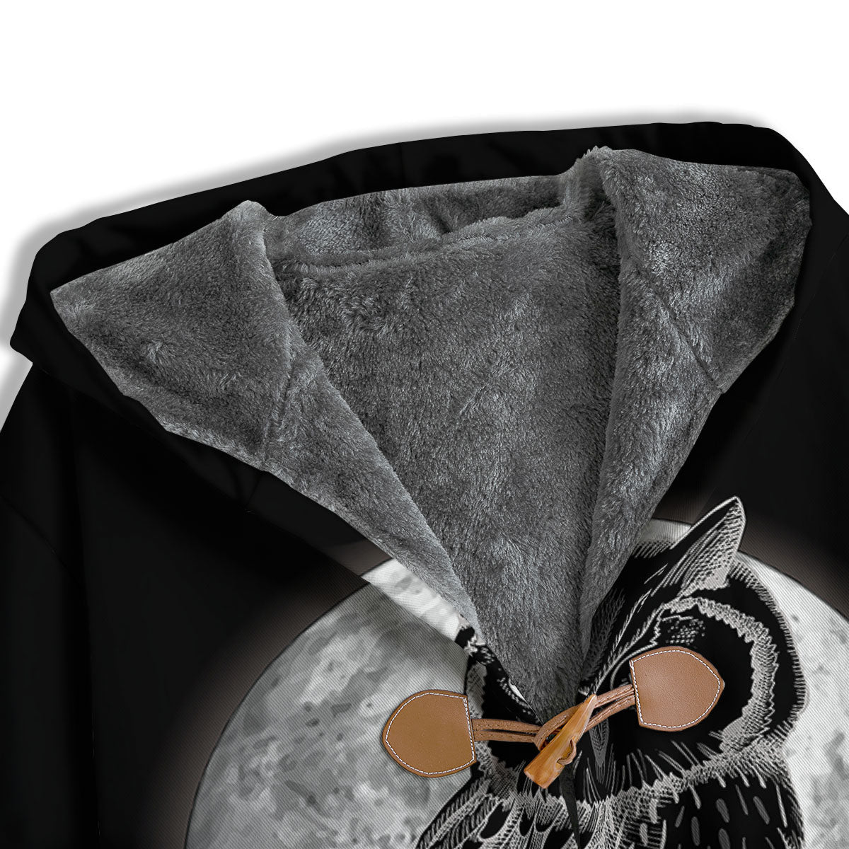 Night Owl Full Moon Print Men's Windbreaker Jacket-grizzshop