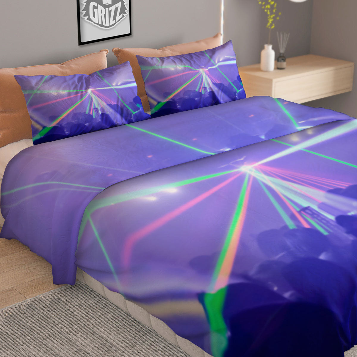 Nightclub EDM Party Print Duvet Cover Bedding Set