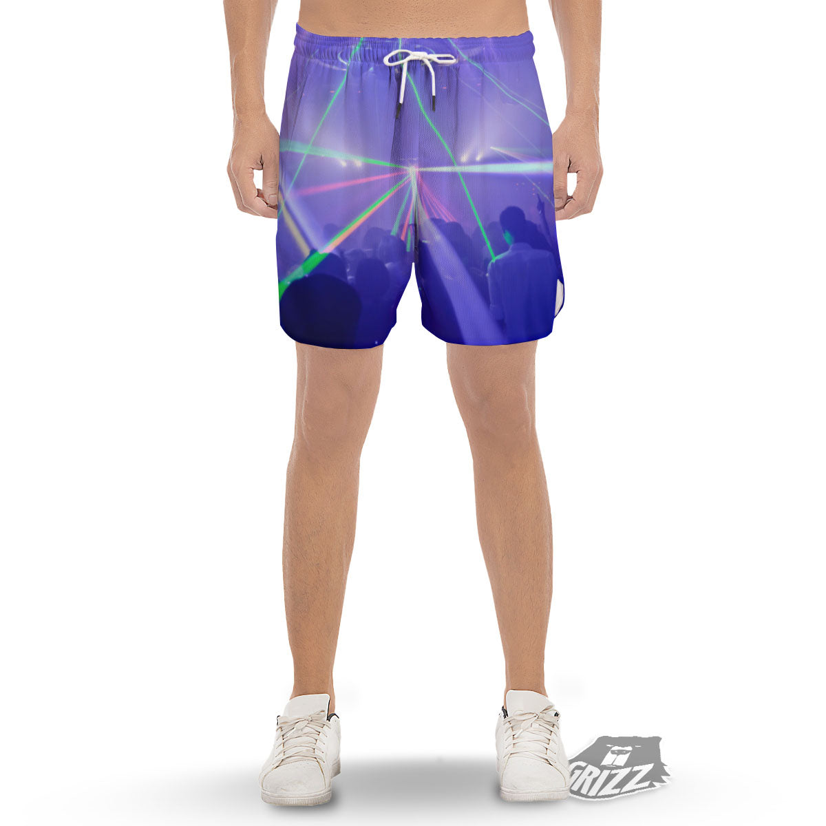 Nightclub EDM Party Print Men's Gym Shorts-grizzshop