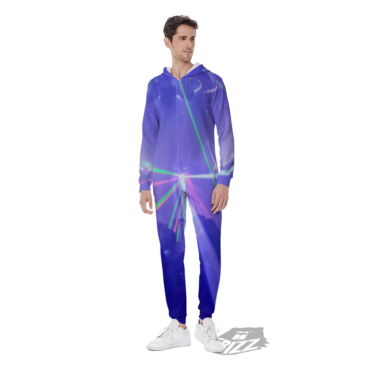 Nightclub EDM Party Print Men's Jumpsuit-grizzshop