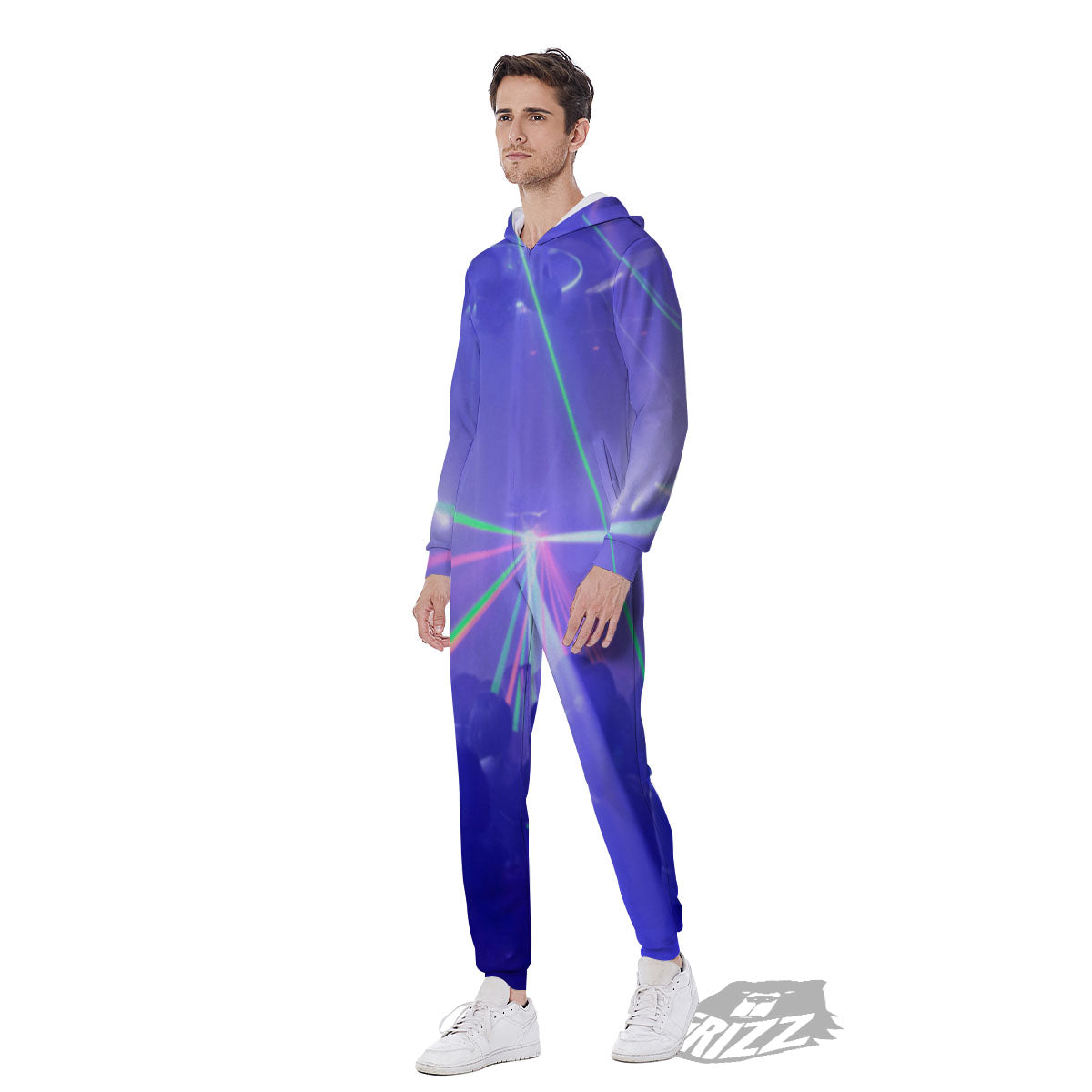 Nightclub EDM Party Print Men's Jumpsuit-grizzshop