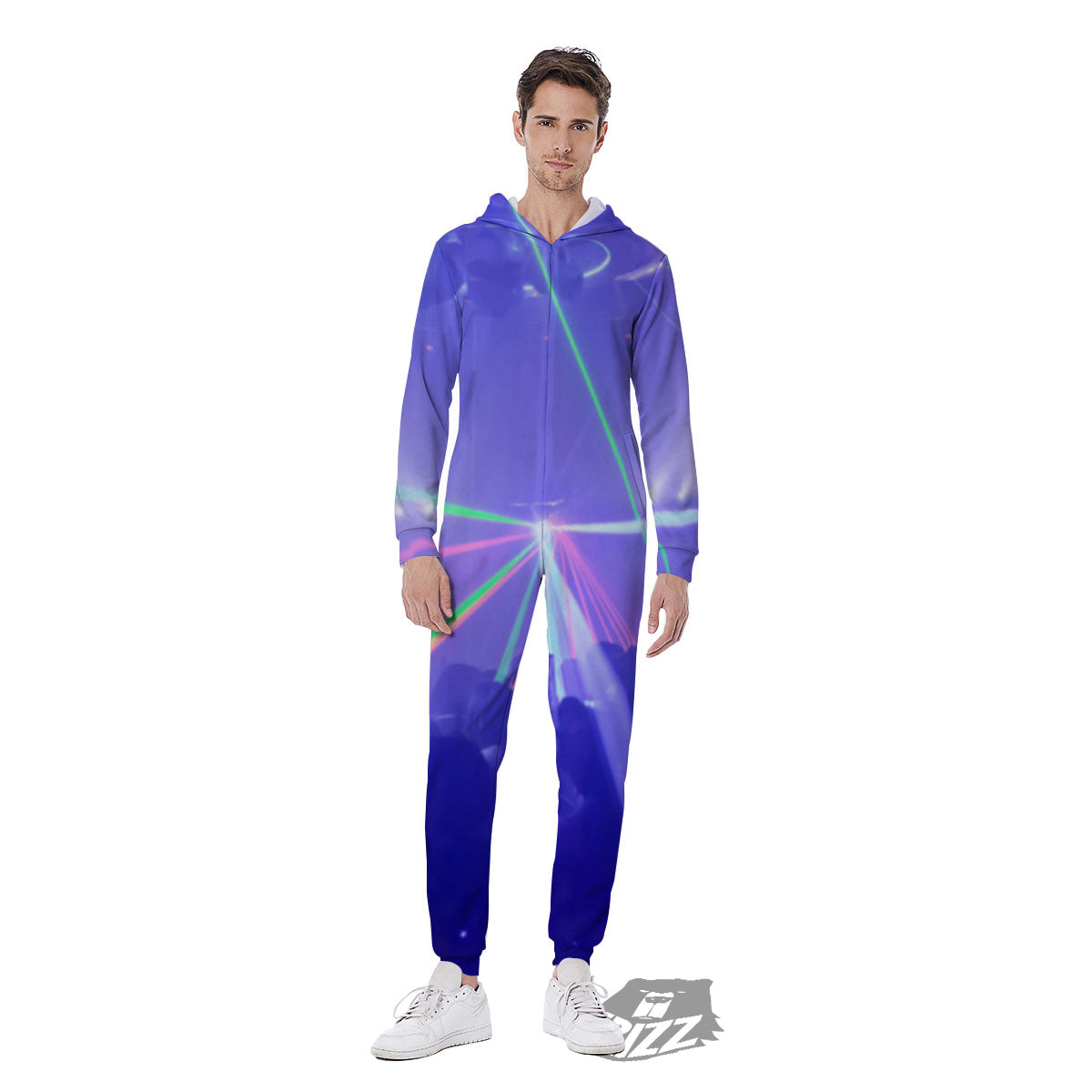 Nightclub EDM Party Print Men's Jumpsuit-grizzshop