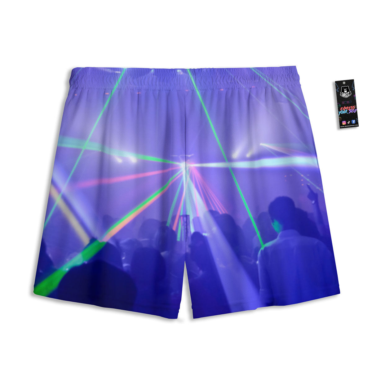 Nightclub EDM Party Print Mesh Shorts