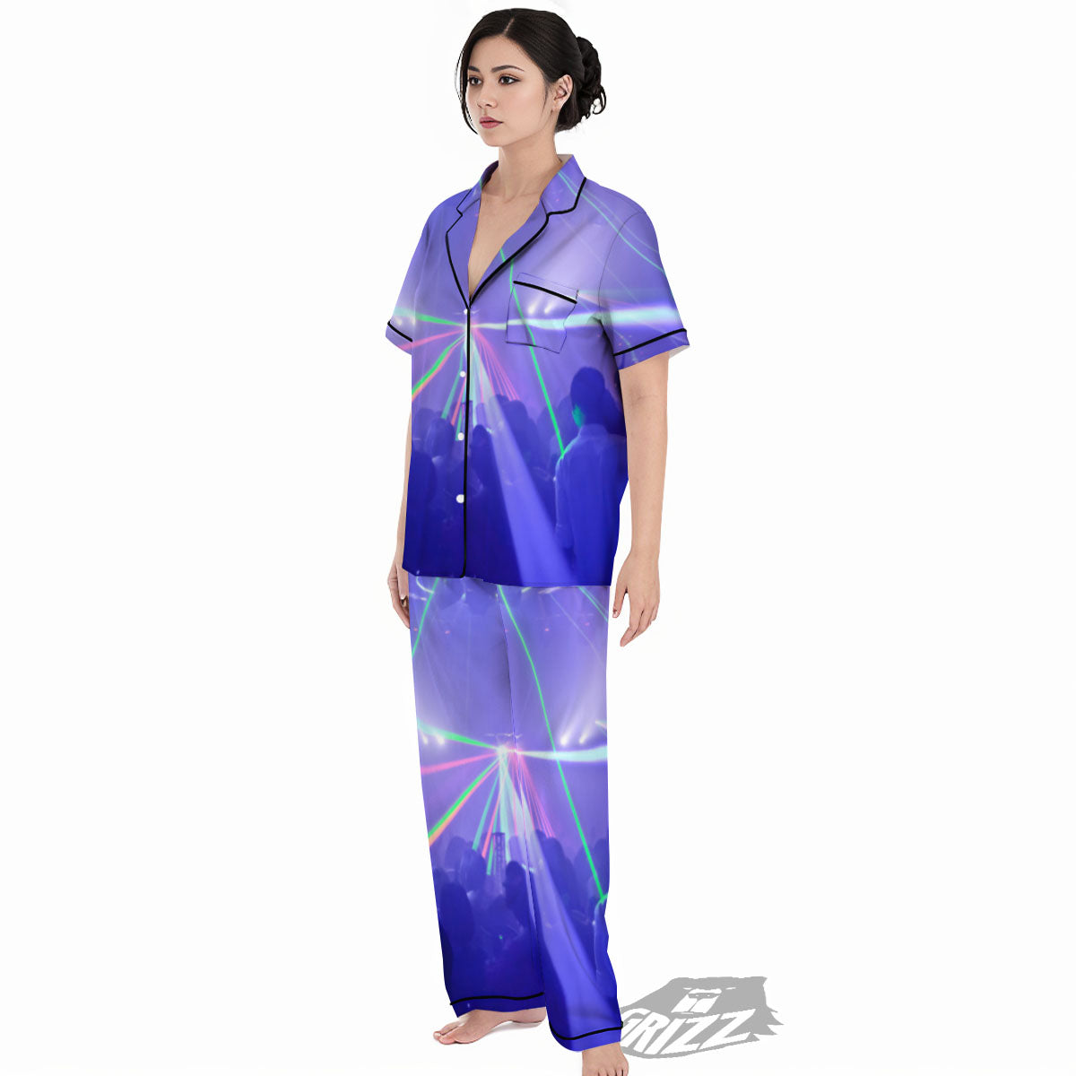 Nightclub EDM Party Print Women's Pajamas Set-grizzshop