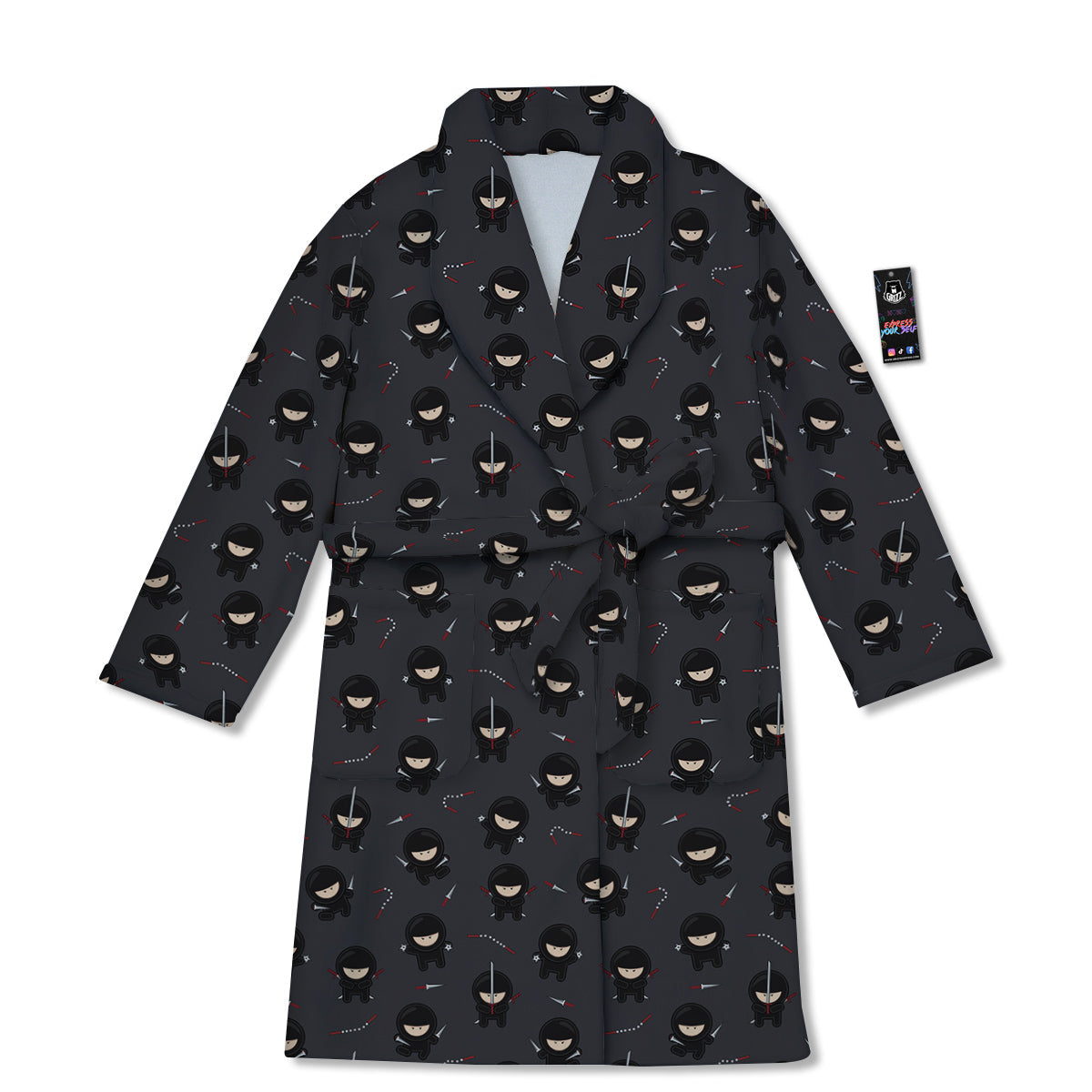 Ninja Cute Print Pattern Bathrobe-grizzshop