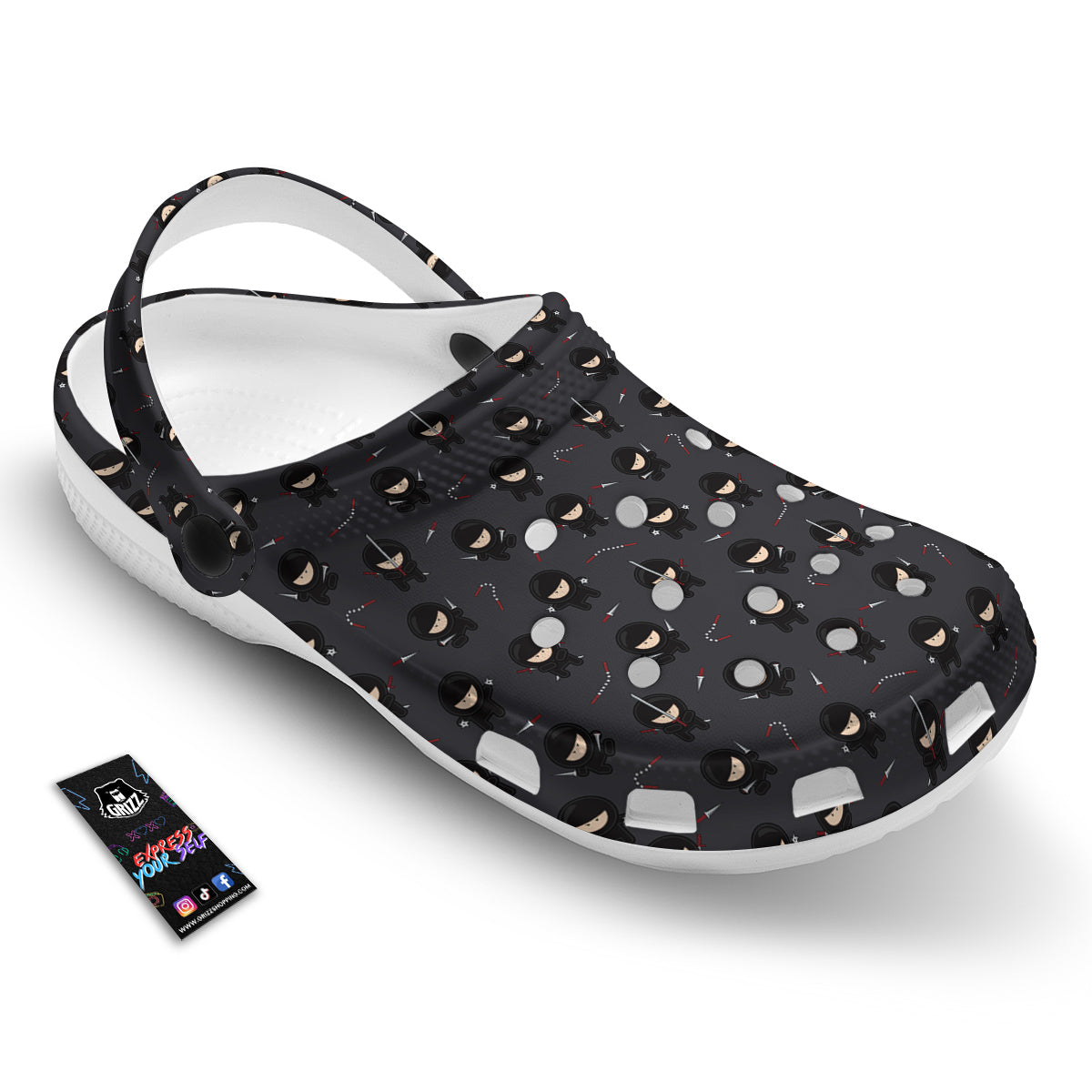 Ninja Cute Print Pattern Clog-grizzshop