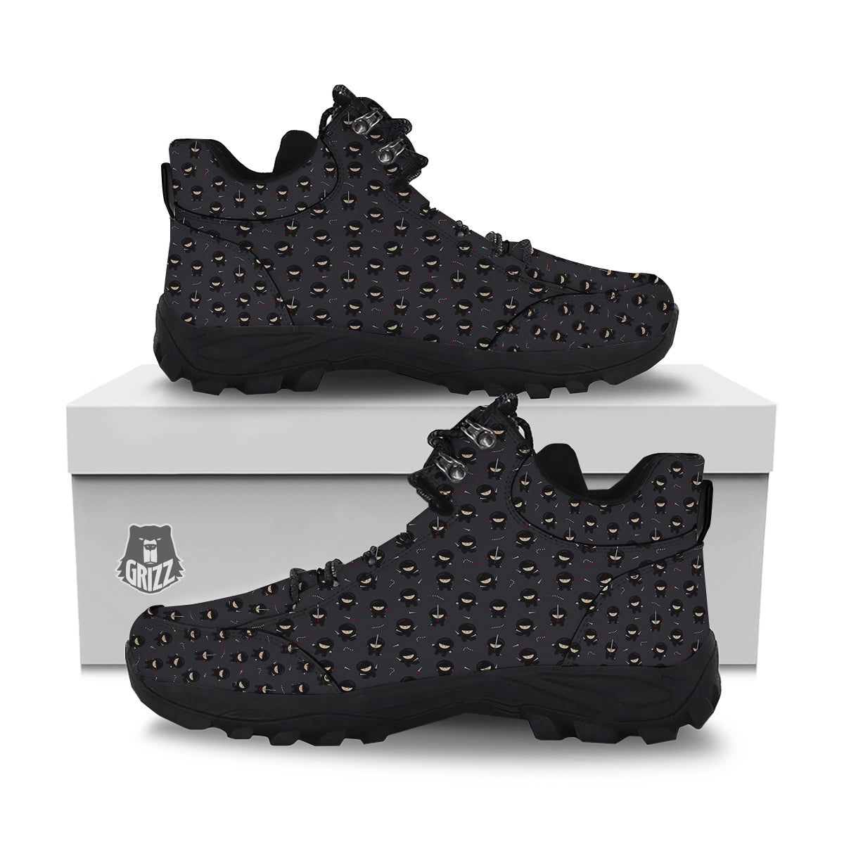Ninja Cute Print Pattern Hiking Shoes-grizzshop