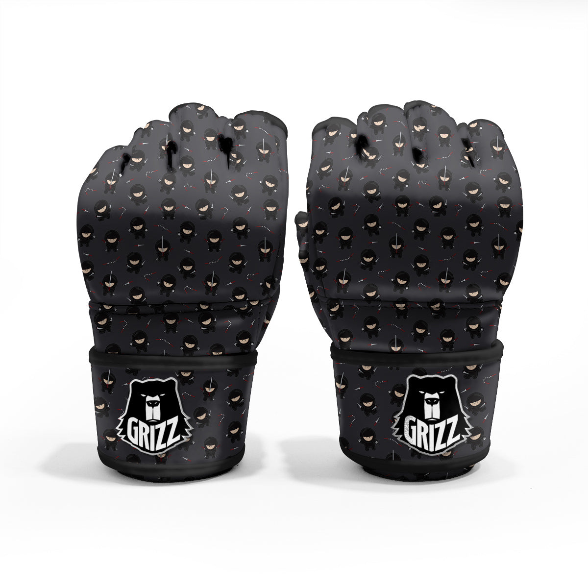 Ninja Cute Print Pattern MMA Gloves-grizzshop
