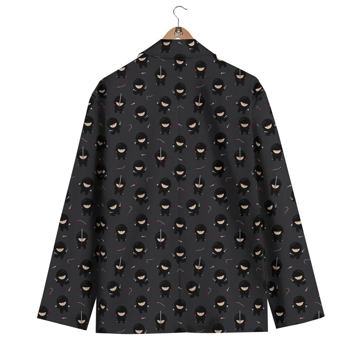 Ninja Cute Print Pattern Men's Blazer-grizzshop