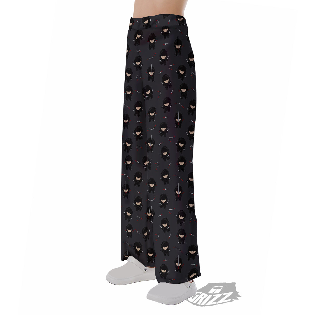 Ninja Cute Print Pattern Pajama Pants-grizzshop