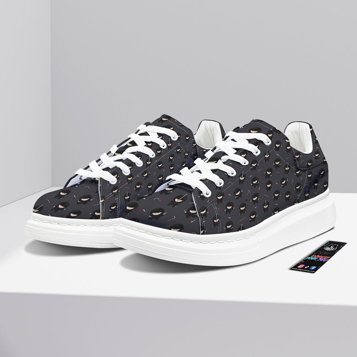 Ninja Cute Print Pattern Platform Shoes-grizzshop