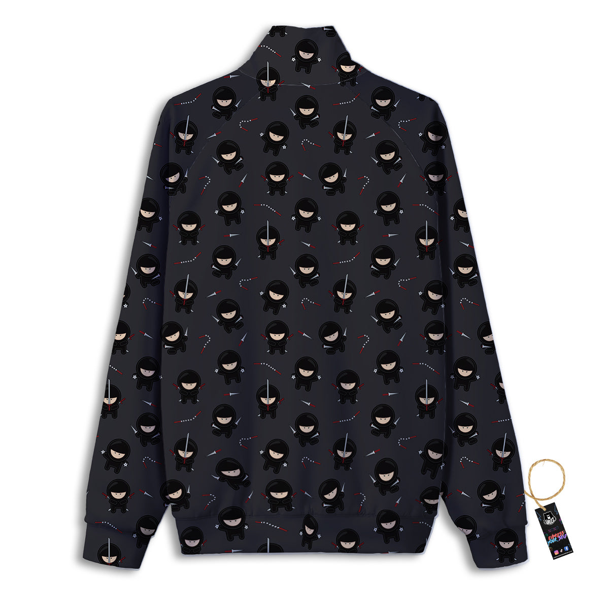 Ninja Cute Print Pattern Track Jacket-grizzshop