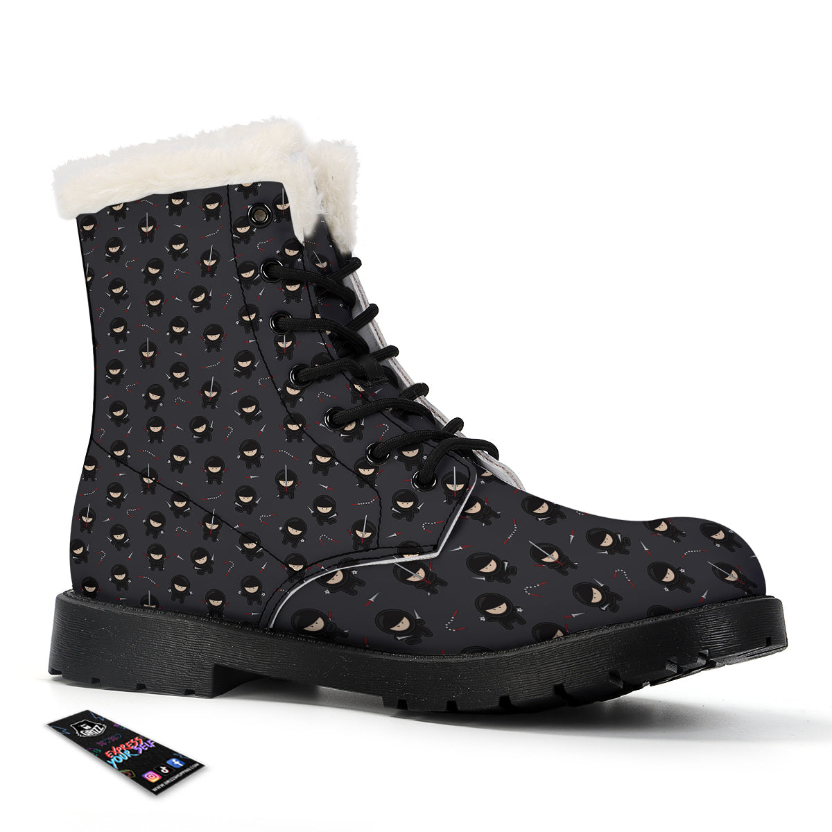 Ninja Cute Print Pattern Winter Boots-grizzshop