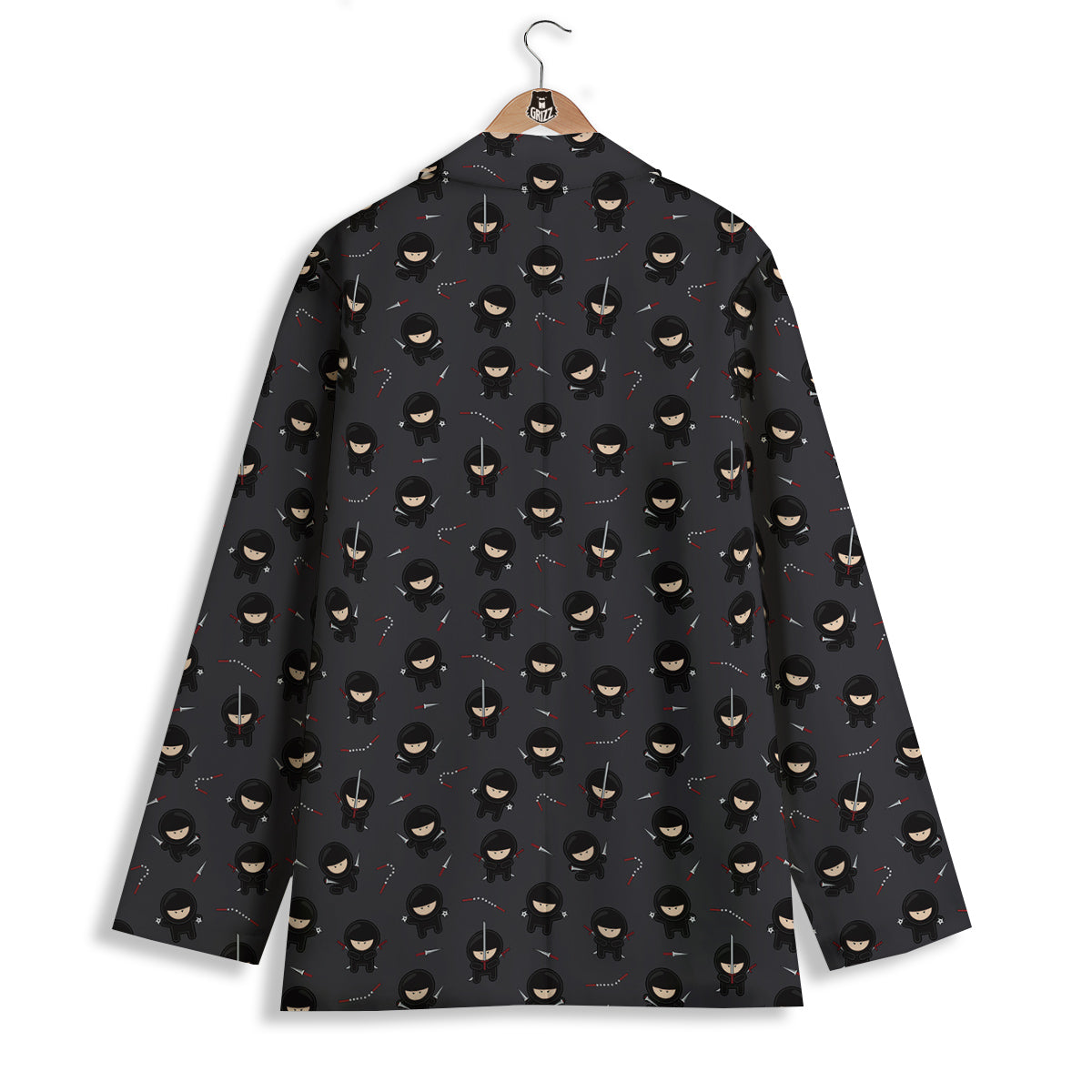 Ninja Cute Print Pattern Women's Blazer-grizzshop