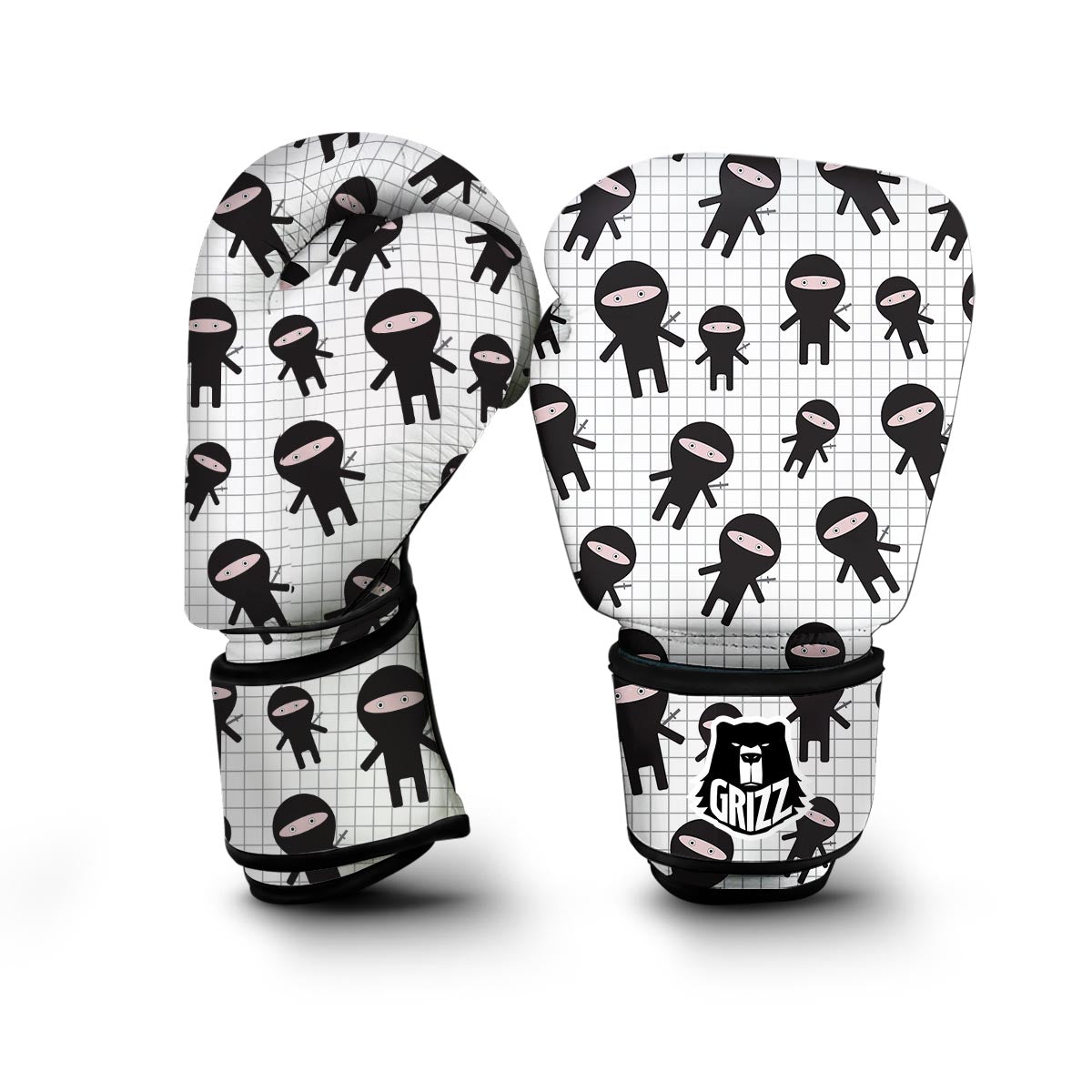 Ninja Pattern Print Boxing Gloves-grizzshop