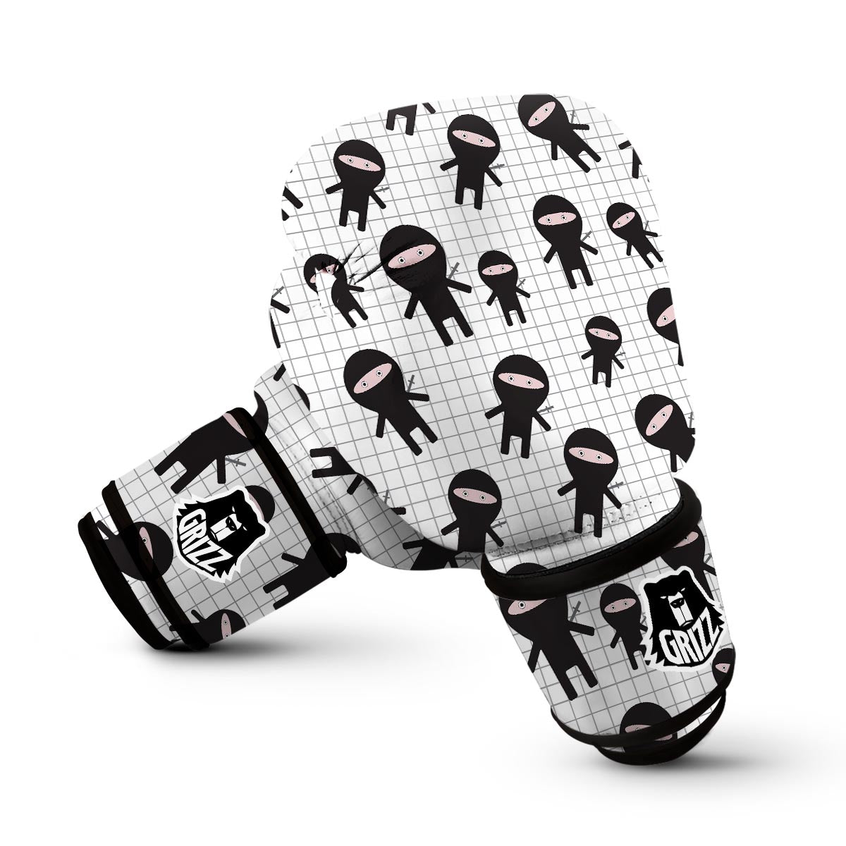 Ninja Pattern Print Boxing Gloves-grizzshop