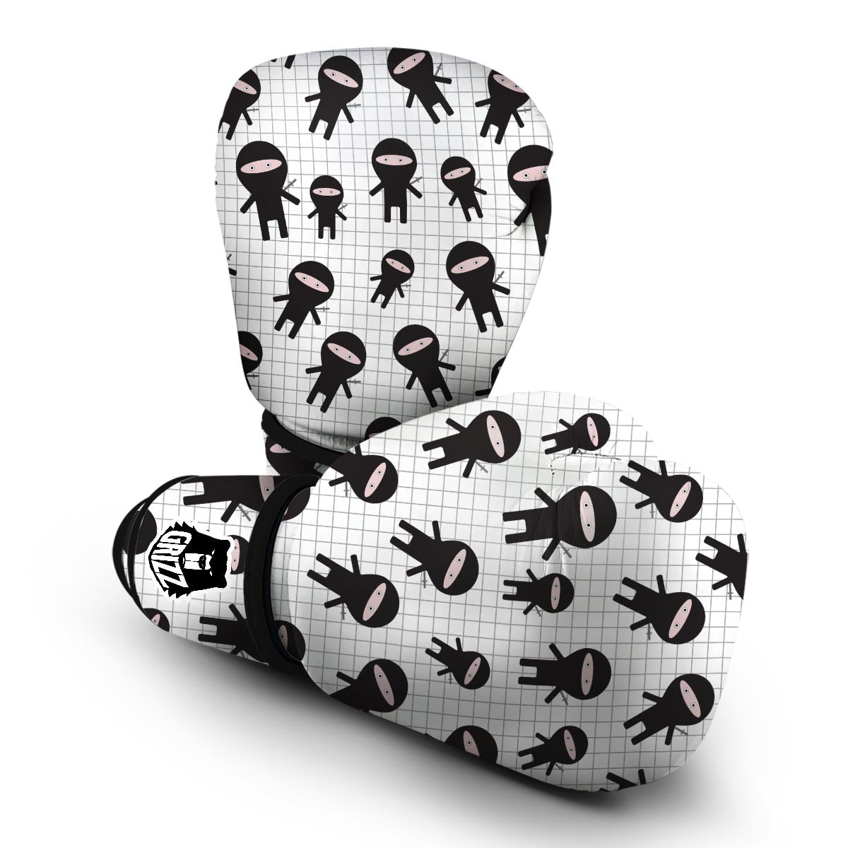 Ninja Pattern Print Boxing Gloves-grizzshop