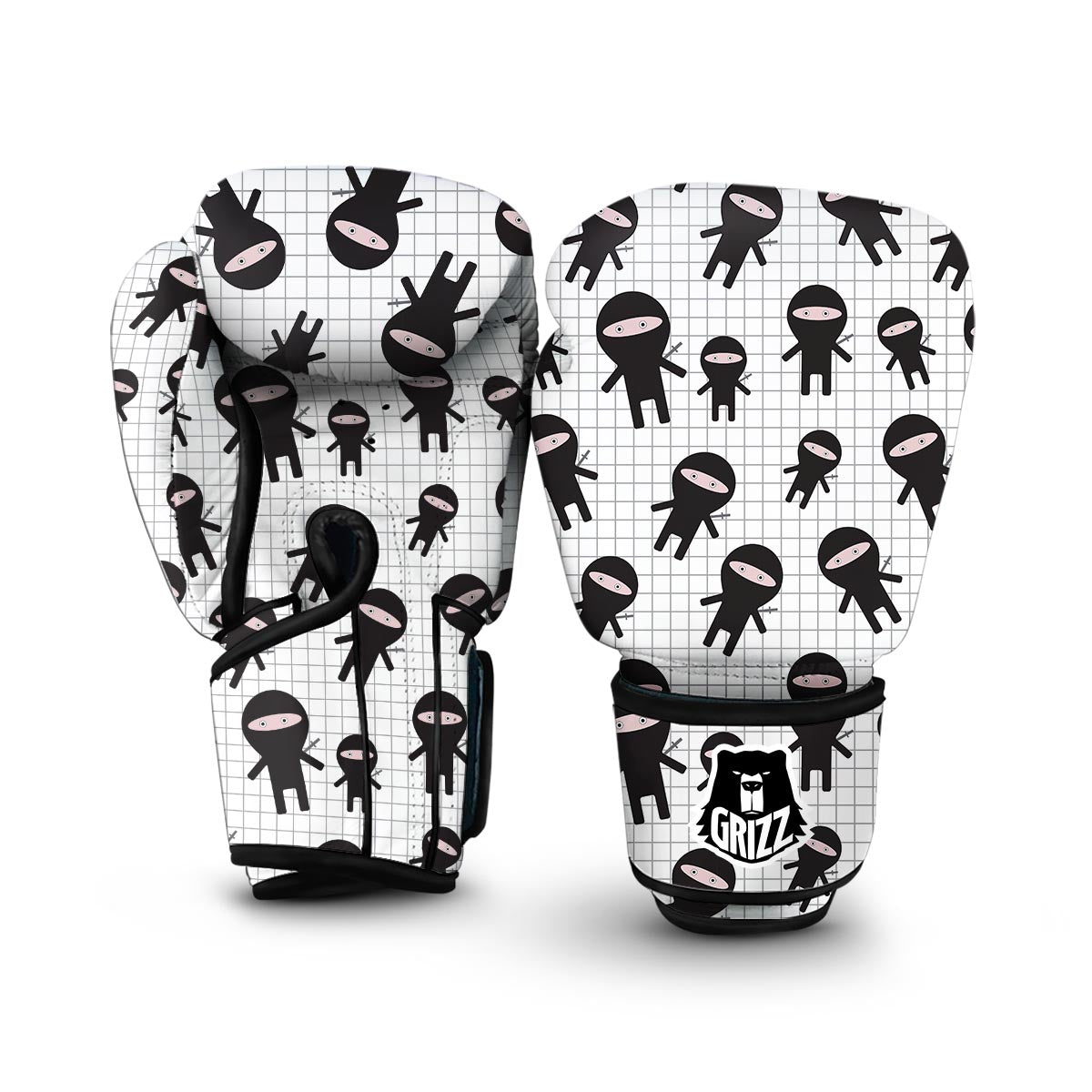 Ninja Pattern Print Boxing Gloves-grizzshop