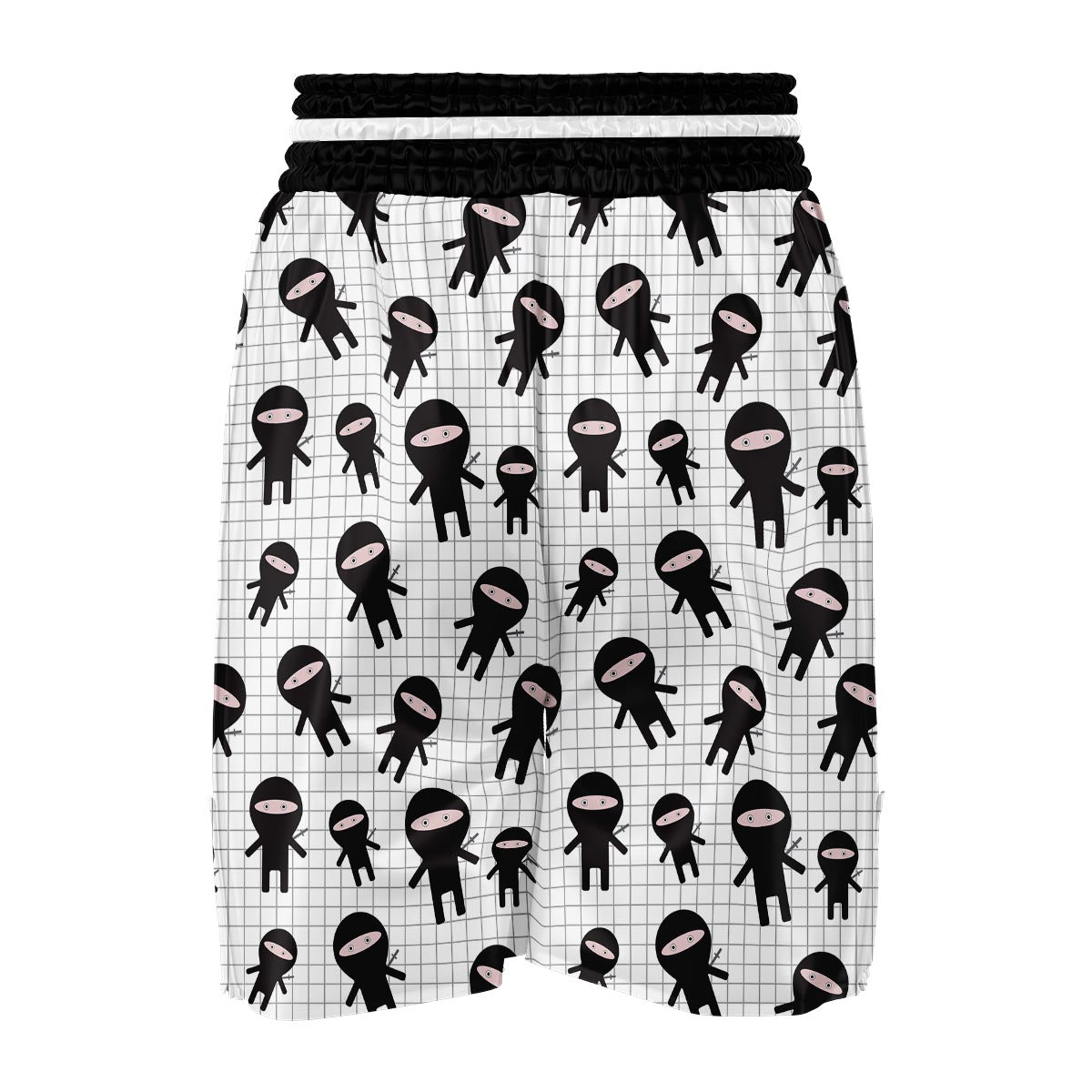 Ninja Pattern Print Boxing Shorts-grizzshop