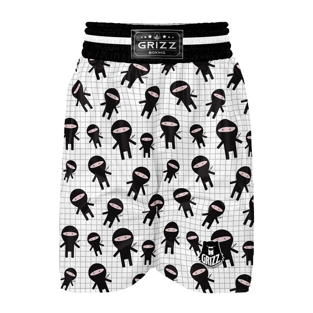Ninja Pattern Print Boxing Shorts-grizzshop