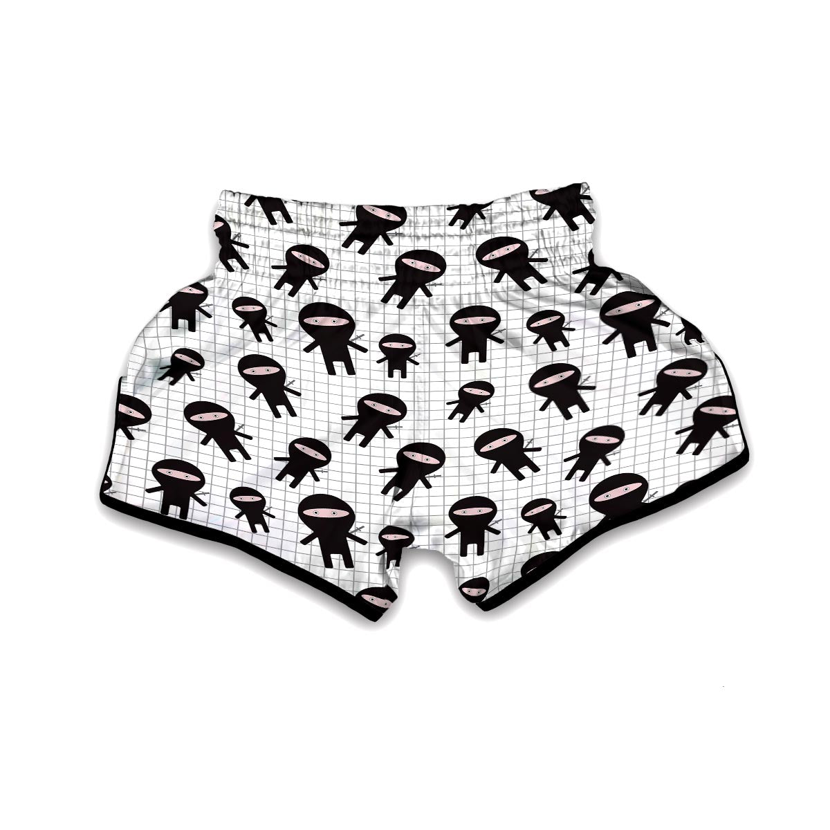 Ninja Pattern Print Muay Thai Boxing Shorts-grizzshop