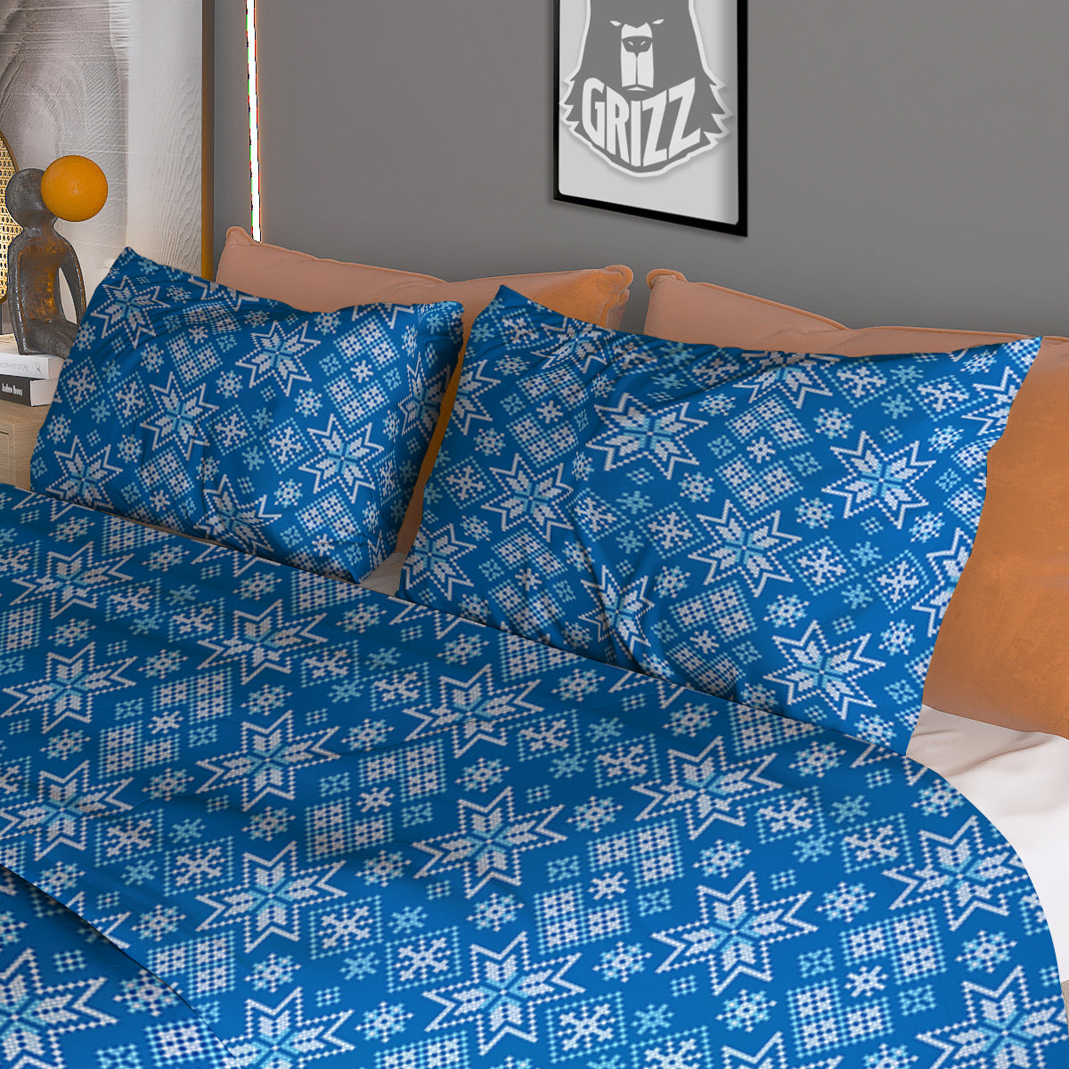 Merry Christmas Cute Print Pattern Duvet Cover Bedding Set