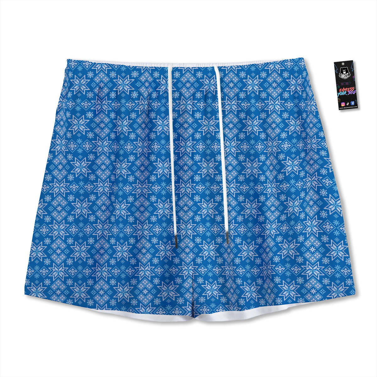 Merry Christmas Cute Print Pattern Mesh Shorts